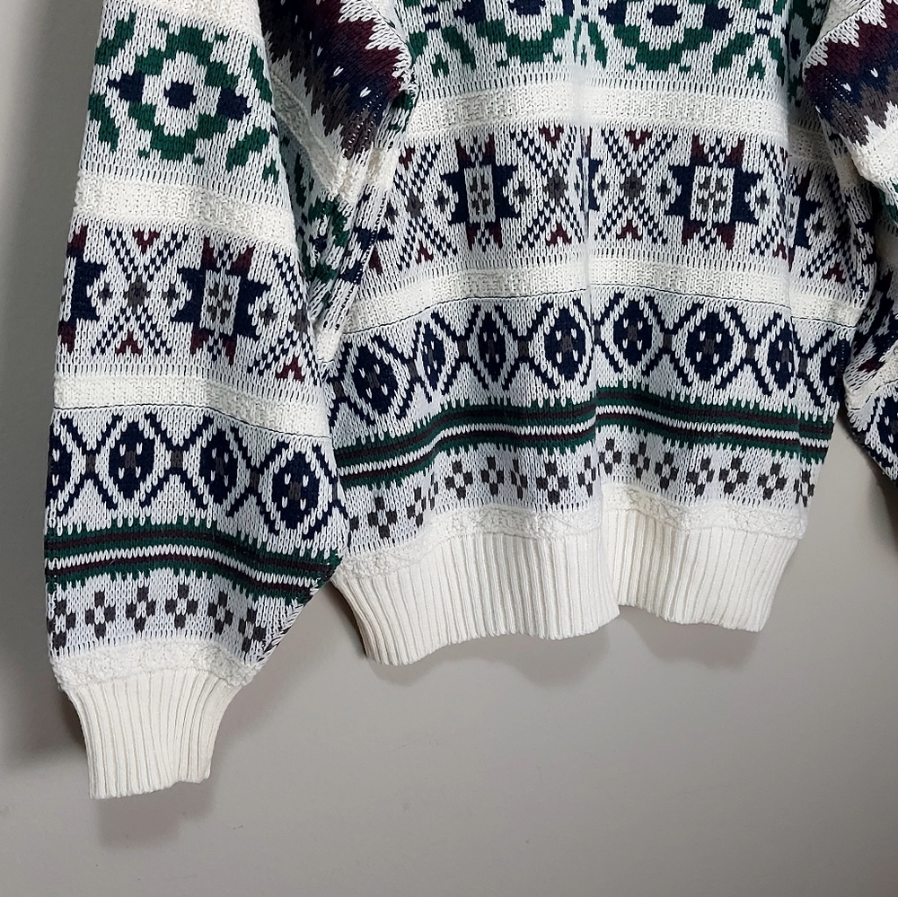 Vintage Dad Sweater Unisex Large Fair Isle Cottagecore Academia 80's Pullover - Picture 5 of 8